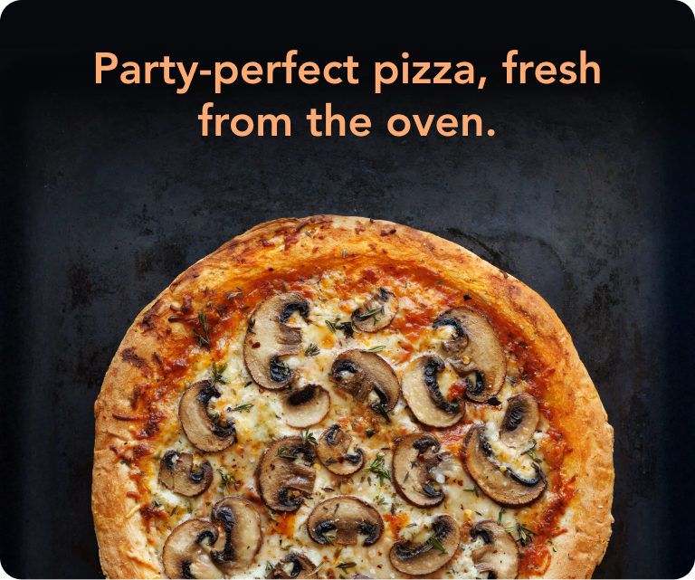 Party perfect pizza, Fresh from the oven